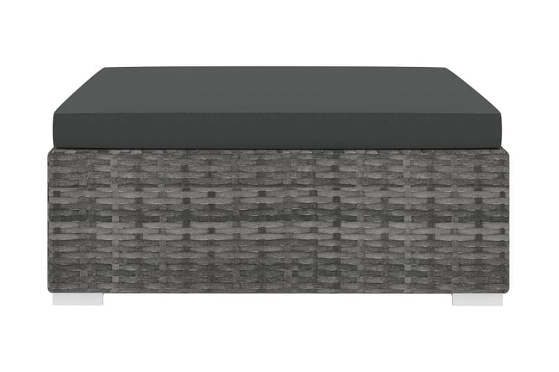 Fodskammel Til Sofa Med Hynde Polyrattan Grå - Møbler - Stole & lænestole - Taburet & skammel - Puf