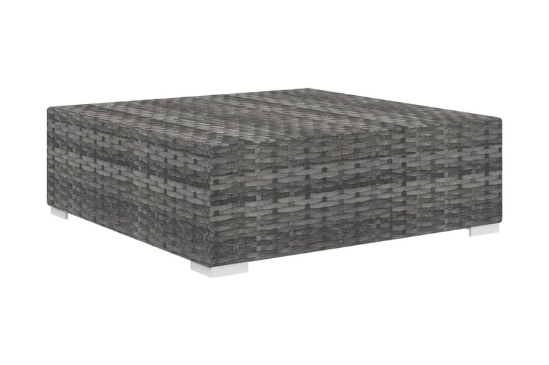 Fodskammel Til Sofa Med Hynde Polyrattan Grå - Møbler - Stole & lænestole - Taburet & skammel - Puf