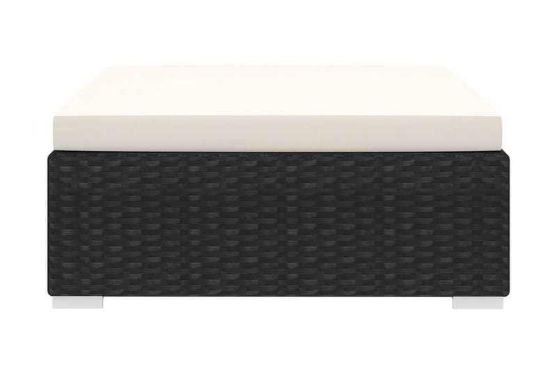 Fodskammel Til Sofa Med Hynde Polyrattan Sort - Møbler - Stole & lænestole - Taburet & skammel - Puf