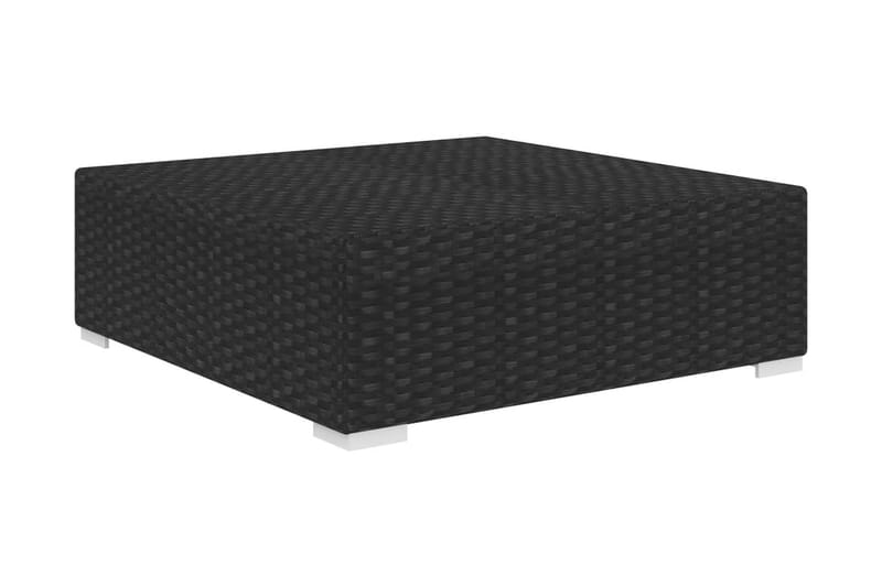 Fodskammel Til Sofa Med Hynde Polyrattan Sort - Møbler - Stole & lænestole - Taburet & skammel - Puf