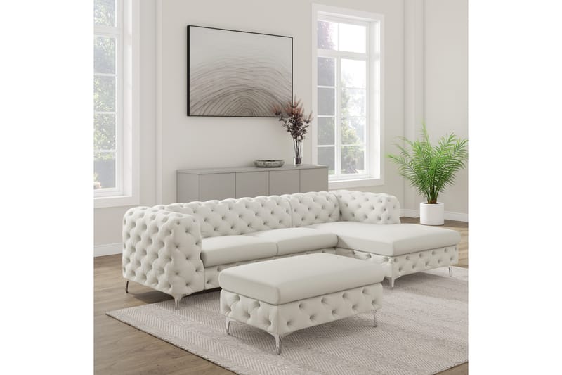 Glennie Fodskammel 67 cm Rektangulær - Beige - Møbler - Stole & lænestole - Taburet & skammel - Puf