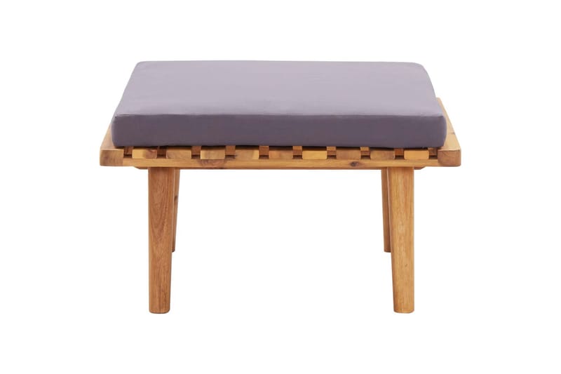 Havefodskammel Med Hynde 60x60x29 cm Massivt Akacietræ - Brun - Møbler - Stole & lænestole - Taburet & skammel - Puf