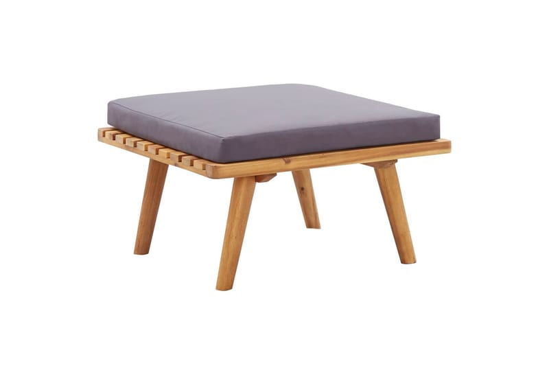 Havefodskammel Med Hynde 60x60x29 cm Massivt Akacietræ - Brun - Møbler - Stole & lænestole - Taburet & skammel - Puf