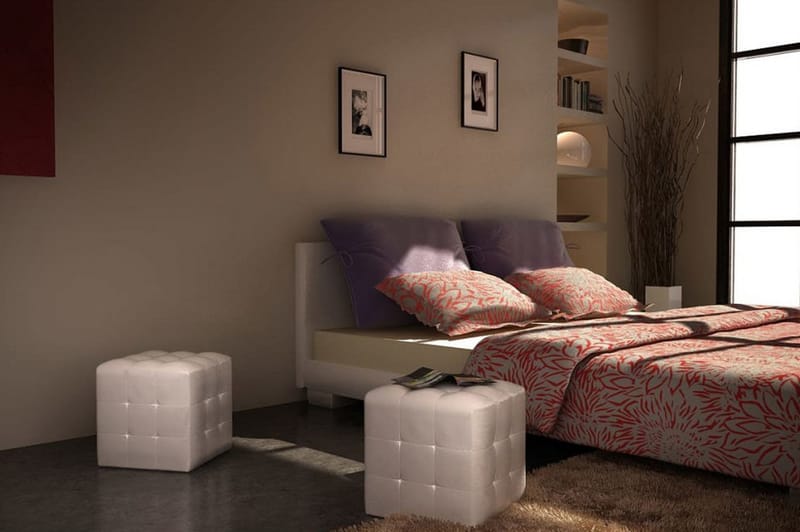Hocker Taburet 30 X 30 Cm Hvid (2) - Hvid - Møbler - Stole & lænestole - Taburet & skammel - Puf