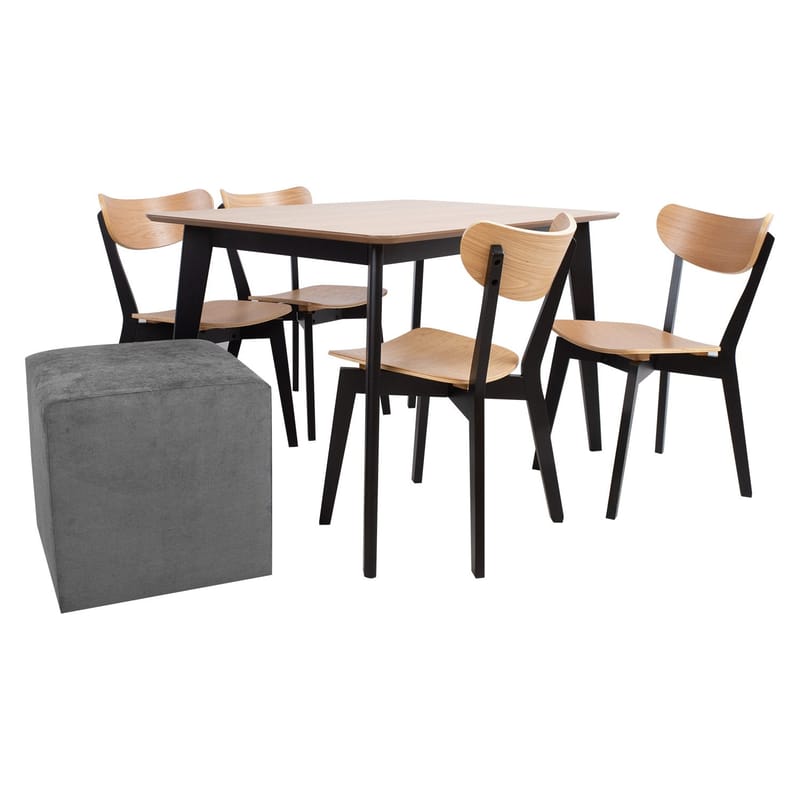 Puf HOME4YOU Lyn Grå - Grå - Møbler - Stole & lænestole - Taburet & skammel - Ottoman