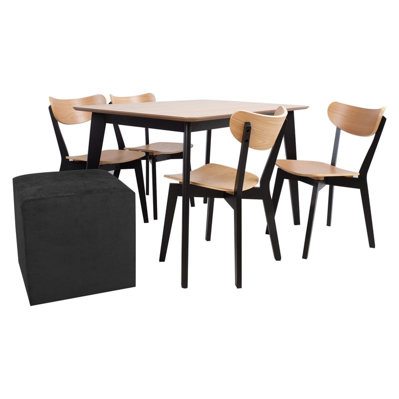 Puf HOME4YOU Lyn Sort - Sort - Møbler - Stole & lænestole - Taburet & skammel - Ottoman