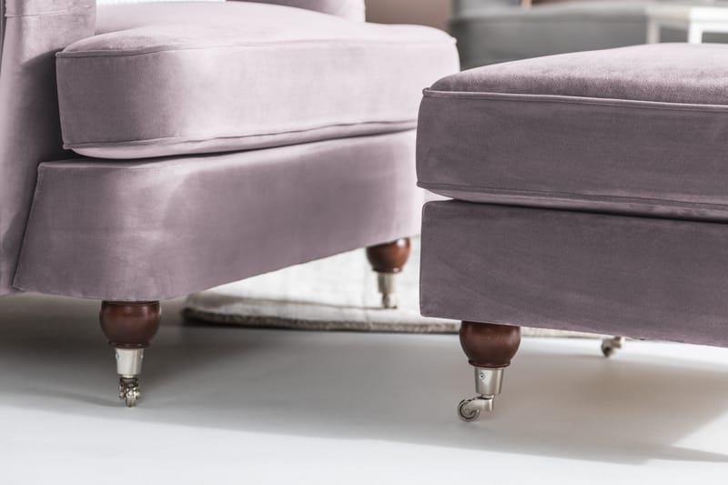 Howard Riviera Fodskammel Velour - Lilla - Møbler - Stole & lænestole - Taburet & skammel - Puf