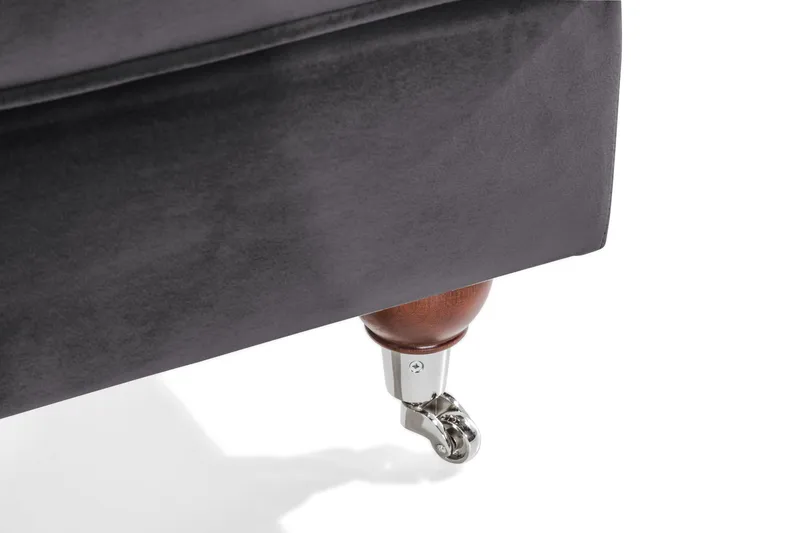 Howard Riviera Fodskammel Velour - Mørkegrå - Møbler - Stole & lænestole - Taburet & skammel - Puf