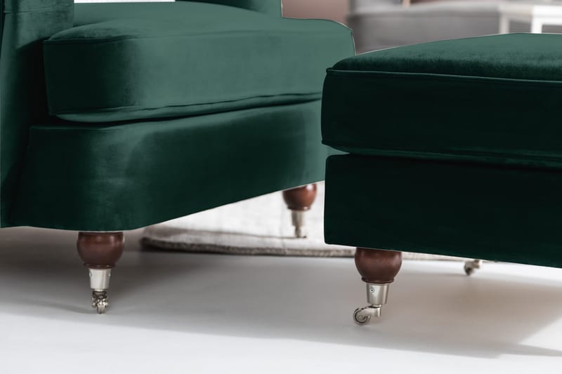 Howard Riviera Fodskammel Velour - Mørkegrøn - Møbler - Stole & lænestole - Taburet & skammel - Puf