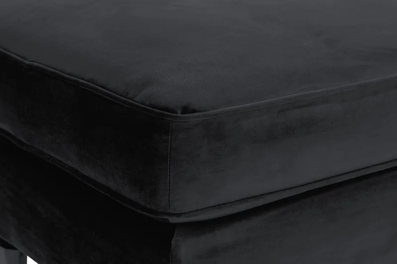 Howard Riviera Fodskammel Velour - Sort - Møbler - Stole & lænestole - Taburet & skammel - Puf