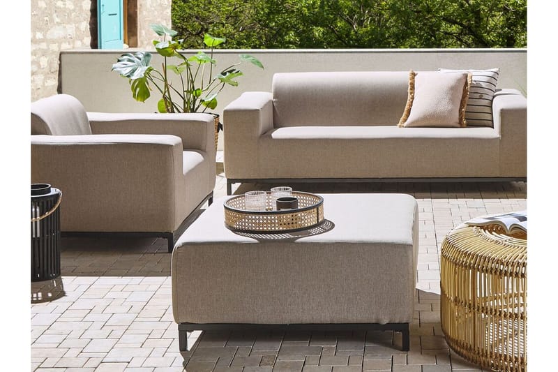 Hughen Fodskammel - Beige/Sort - Møbler - Stole & lænestole - Taburet & skammel - Puf