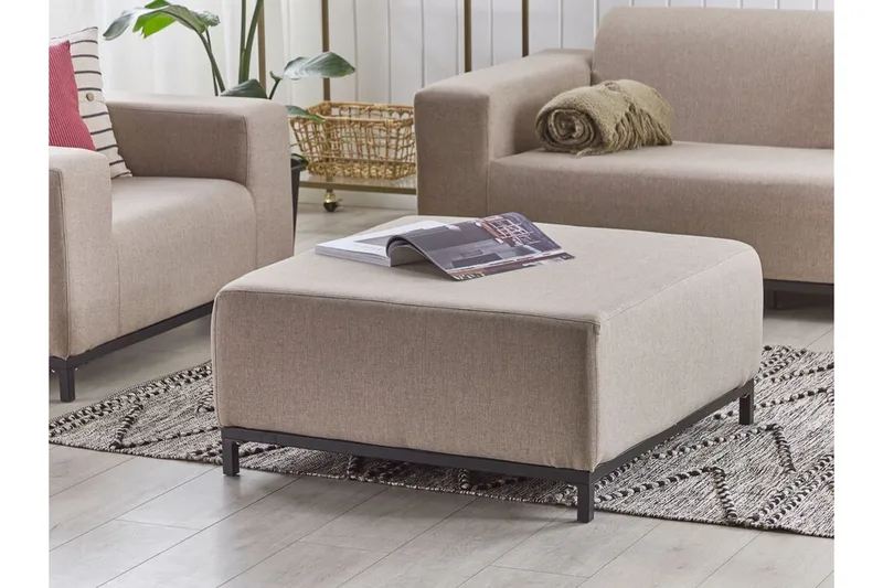 Hughen Fodskammel - Beige/Sort - Møbler - Stole & lænestole - Taburet & skammel - Puf