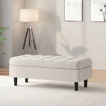 Puf i Loft24 Lindhus Creme Chenille - cremefarvet - Møbler - Stole & lænestole - Taburet & skammel - Ottoman