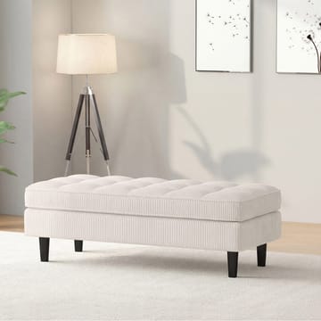 Puf i Loft24 Lindhus Creme Fløjl - cremefarvet - Møbler - Stole & lænestole - Taburet & skammel - Ottoman