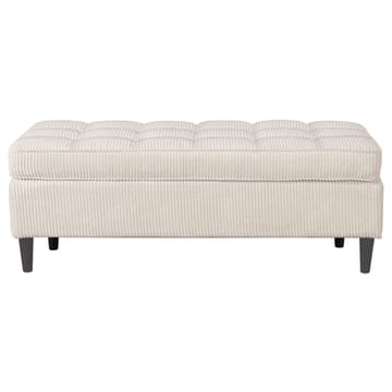 Puf i Loft24 Lindhus Creme Fløjl - cremefarvet - Møbler - Stole & lænestole - Taburet & skammel - Ottoman