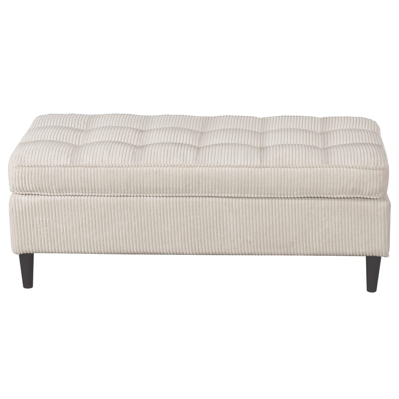 Puf i Loft24 Lindhus Creme Fløjl - cremefarvet - Møbler - Stole & lænestole - Taburet & skammel - Ottoman