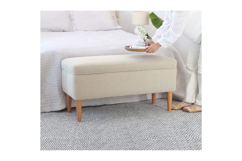 Puf Iralton Creme - Creme - Møbler - Stole & lænestole - Taburet & skammel - Ottoman
