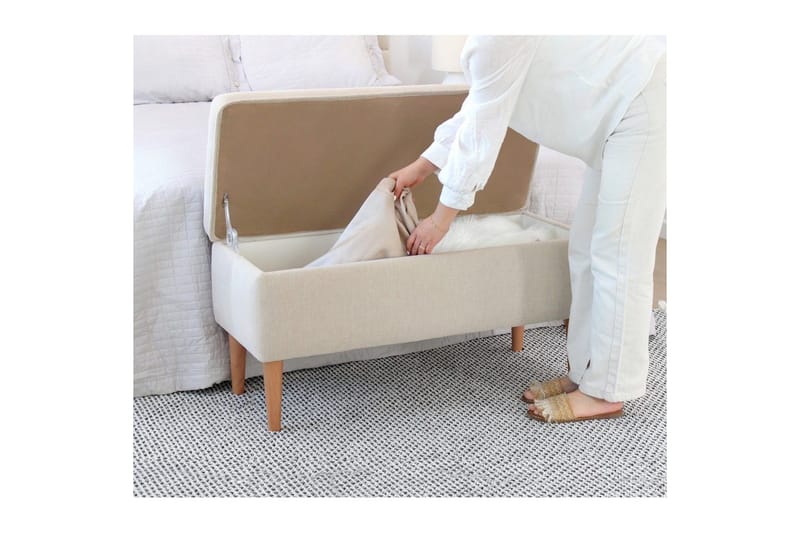 Puf Iralton Creme - Creme - Møbler - Stole & lænestole - Taburet & skammel - Ottoman