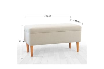 Puf Iralton Creme - Creme - Møbler - Stole & lænestole - Taburet & skammel - Ottoman