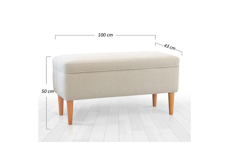 Puf Iralton Creme - Creme - Møbler - Stole & lænestole - Taburet & skammel - Ottoman