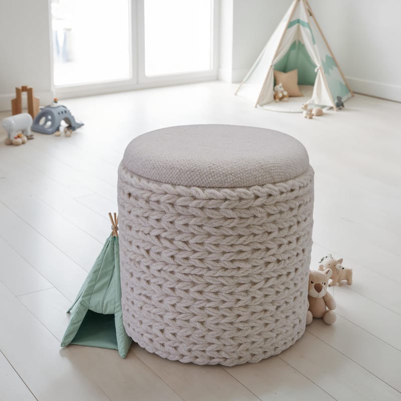 Ivoino Skammel 40 cm - cremefarvet - Møbler - Stole & lænestole - Taburet & skammel - Puf - Puf med opbevaring