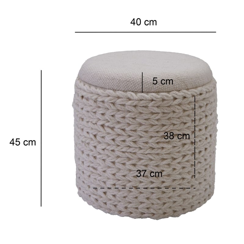 Ivoino Skammel 40 cm - cremefarvet - Møbler - Stole & lænestole - Taburet & skammel - Puf - Puf med opbevaring