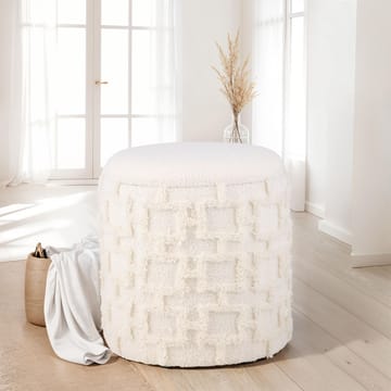 Ivoino Skammel 40 cm - cremehvid med gråbrune elementer - Møbler - Stole & lænestole - Taburet & skammel - Puf - Puf med opbevaring