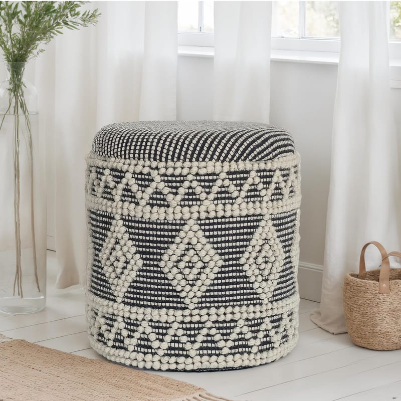 Ivoino Skammel 40 cm - Sort/Hvid - Møbler - Stole & lænestole - Taburet & skammel - Puf - Puf med opbevaring
