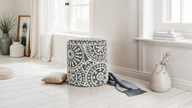 Ivoino Skammel 40 cm - Sort/Hvid - Møbler - Stole & lænestole - Taburet & skammel - Puf - Puf med opbevaring