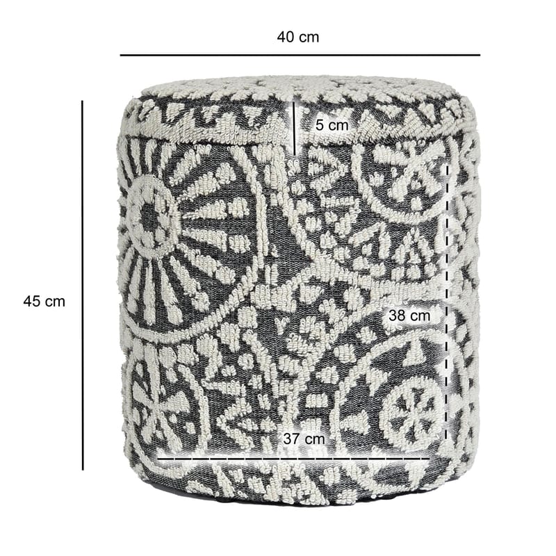 Ivoino Skammel 40 cm - Sort/Hvid - Møbler - Stole & lænestole - Taburet & skammel - Puf - Puf med opbevaring