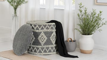 Ivoino Skammel 40 cm - Sort/Hvid - Møbler - Stole & lænestole - Taburet & skammel - Puf - Puf med opbevaring