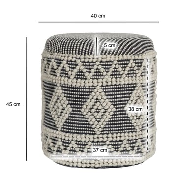 Ivoino Skammel 40 cm - Sort/Hvid - Møbler - Stole & lænestole - Taburet & skammel - Puf - Puf med opbevaring