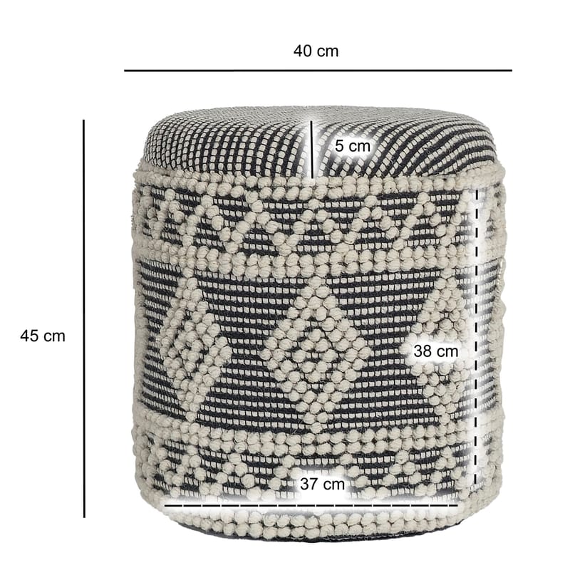 Ivoino Skammel 40 cm - Sort/Hvid - Møbler - Stole & lænestole - Taburet & skammel - Puf - Puf med opbevaring
