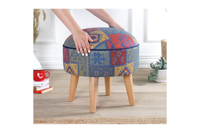 Puf Keliorbury Blå - Blå - Møbler - Stole & lænestole - Taburet & skammel - Ottoman