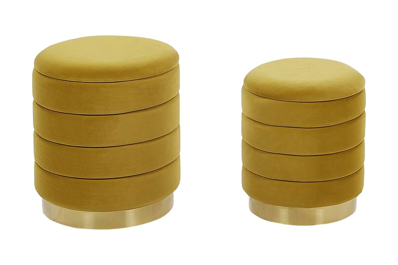 Lerbodatorp Fodskammel med Opbevaring 2-pak - Gul - Møbler - Stole & lænestole - Taburet & skammel - Puf