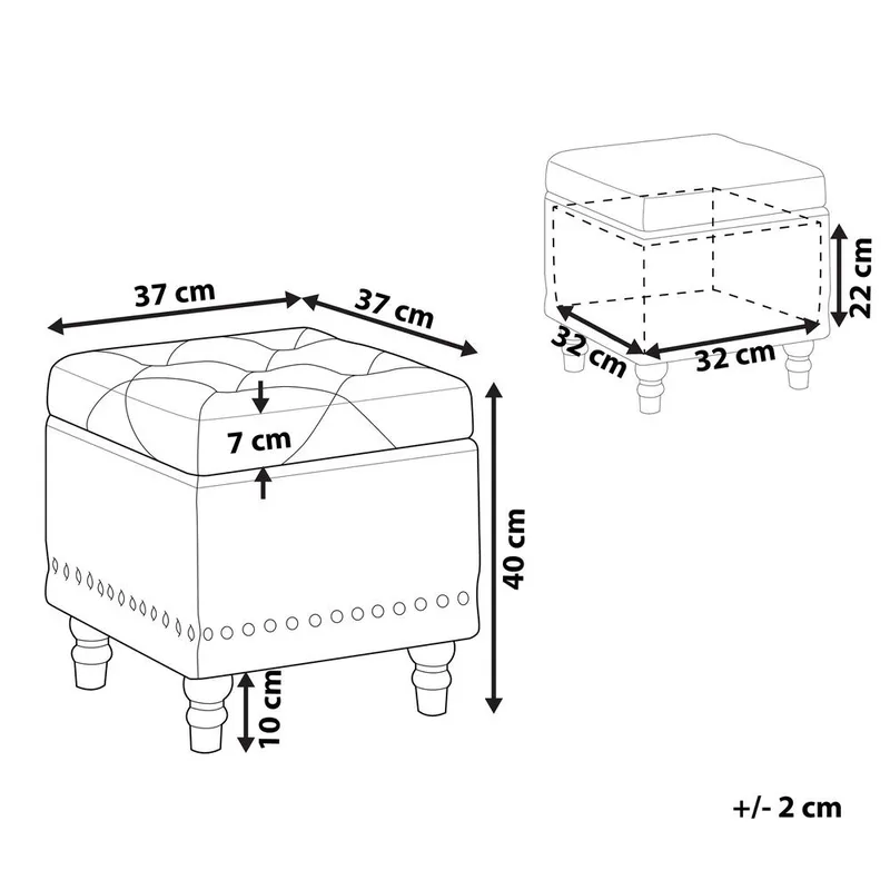 Puf Loretto - Rosa, Sort - Møbler - Stole & lænestole - Taburet & skammel - Ottoman