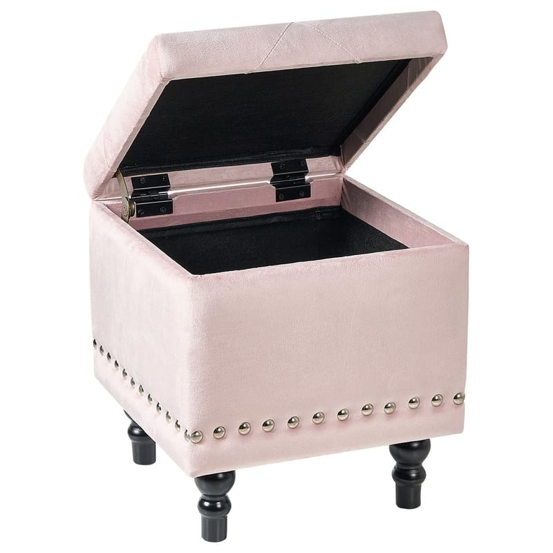 Puf Loretto - Rosa, Sort - Møbler - Stole & lænestole - Taburet & skammel - Ottoman