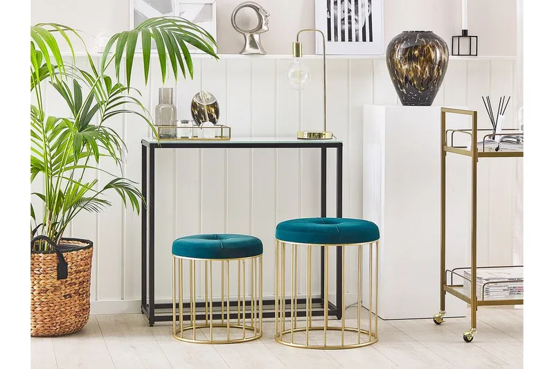 Mattila Fodskammel 2-pak - Blå - Møbler - Stole & lænestole - Taburet & skammel - Puf