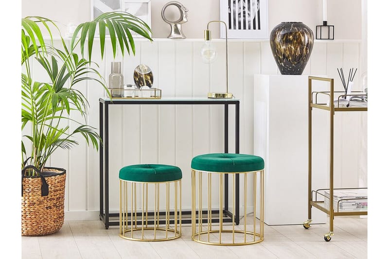 Mattila Fodskammel 2-pak - Grøn - Møbler - Stole & lænestole - Taburet & skammel - Puf