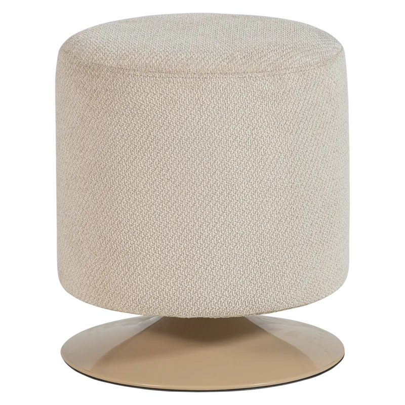Puf med drejefod Islen 39 cm rundt, Beige