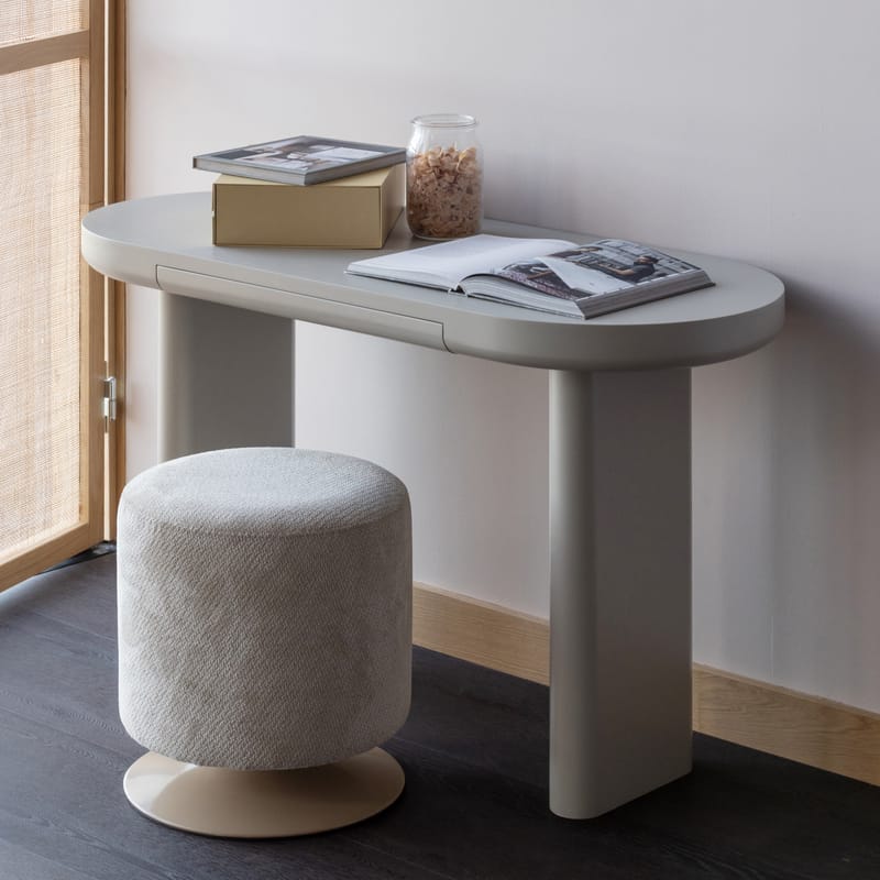 Puf med drejefod Islen 39 cm rundt - Beige - Møbler - Stole & lænestole - Taburet & skammel - Ottoman