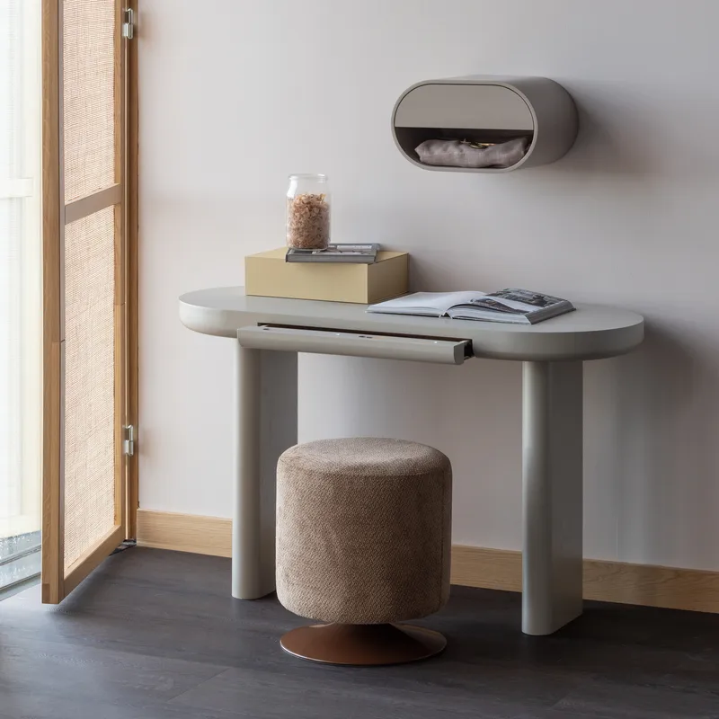 Puf med drejefod Islen 39 cm rundt - Brun - Møbler - Stole & lænestole - Taburet & skammel - Ottoman