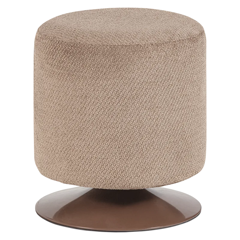 Puf med drejefod Islen 39 cm rundt, Brun