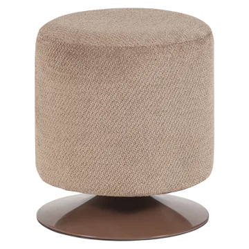 Puf med drejefod Islen 39 cm rundt - Brun - Møbler - Stole & lænestole - Taburet & skammel - Ottoman