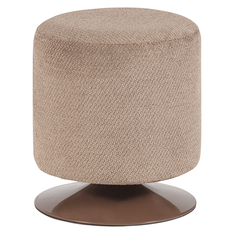 Puf med drejefod Islen 39 cm rundt, Brun