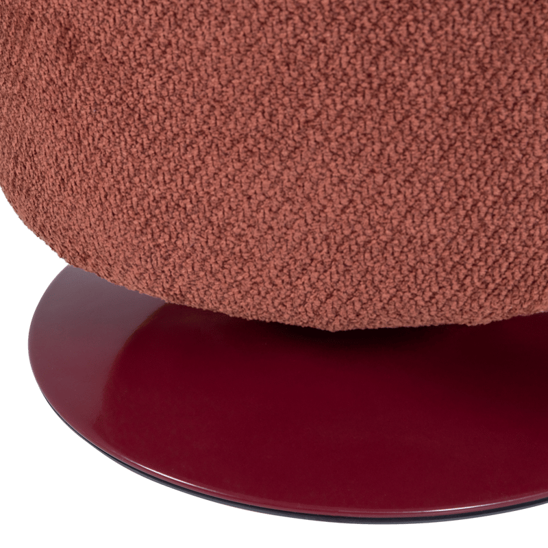 Puf med drejefod Islen 39 cm rundt - Vinrød - Møbler - Stole & lænestole - Taburet & skammel - Ottoman