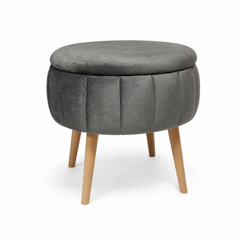 Puf med opbevaring Atelier Del Sofa Berlin Babyface (Ø45 x H44 cm) Antracit, Antracit