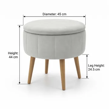 Puf med opbevaring Atelier Del Sofa Berlin Babyface (Ø45 x H44 cm) Beige - Møbler - Stole & lænestole - Taburet & skammel - Ottoman - Ottoman & siddepuf med opbevaring