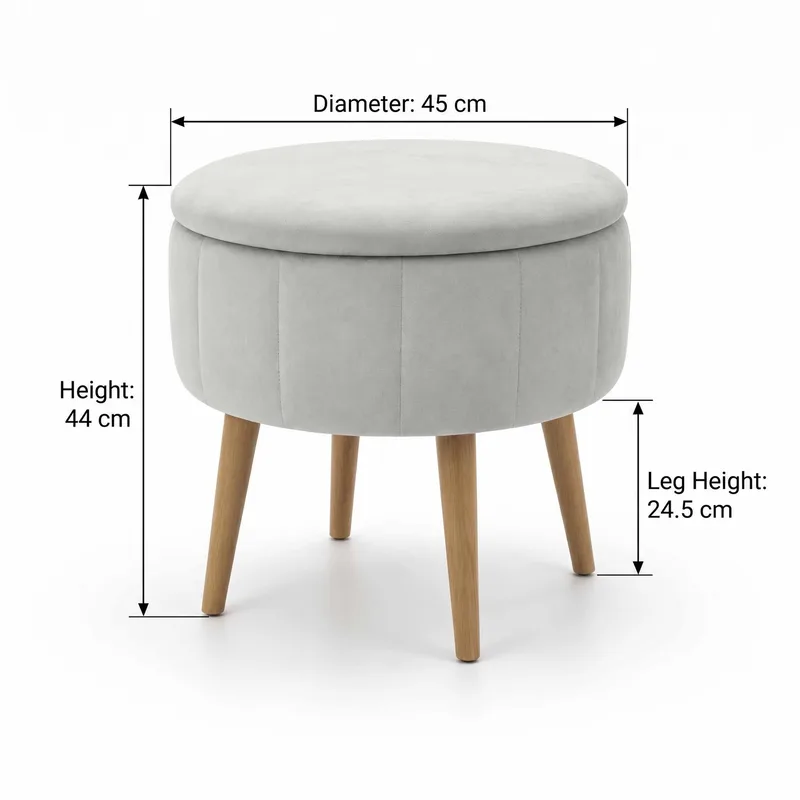 Puf med opbevaring Atelier Del Sofa Berlin Babyface (Ø45 x H44 cm) Beige - Møbler - Stole & lænestole - Taburet & skammel - Ottoman