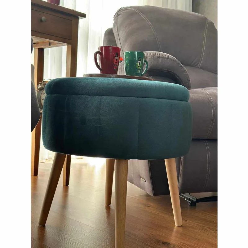 Puf med opbevaring Atelier Del Sofa Berlin Babyface (Ø45 x H44 cm) Emerald - Møbler - Stole & lænestole - Taburet & skammel - Ottoman